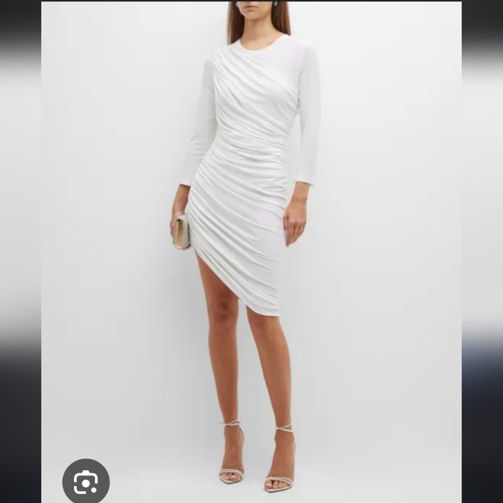 Norma Kamali Diana Ivory Asymmetrical Dress